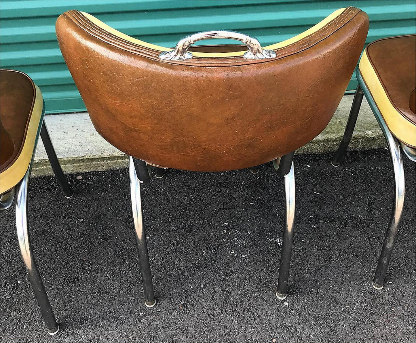 RARE DESIGN SET OF 4 VINTAGE KITCHEN CHAIRS by METAL MASTERS of DETROIT FREESHIP
