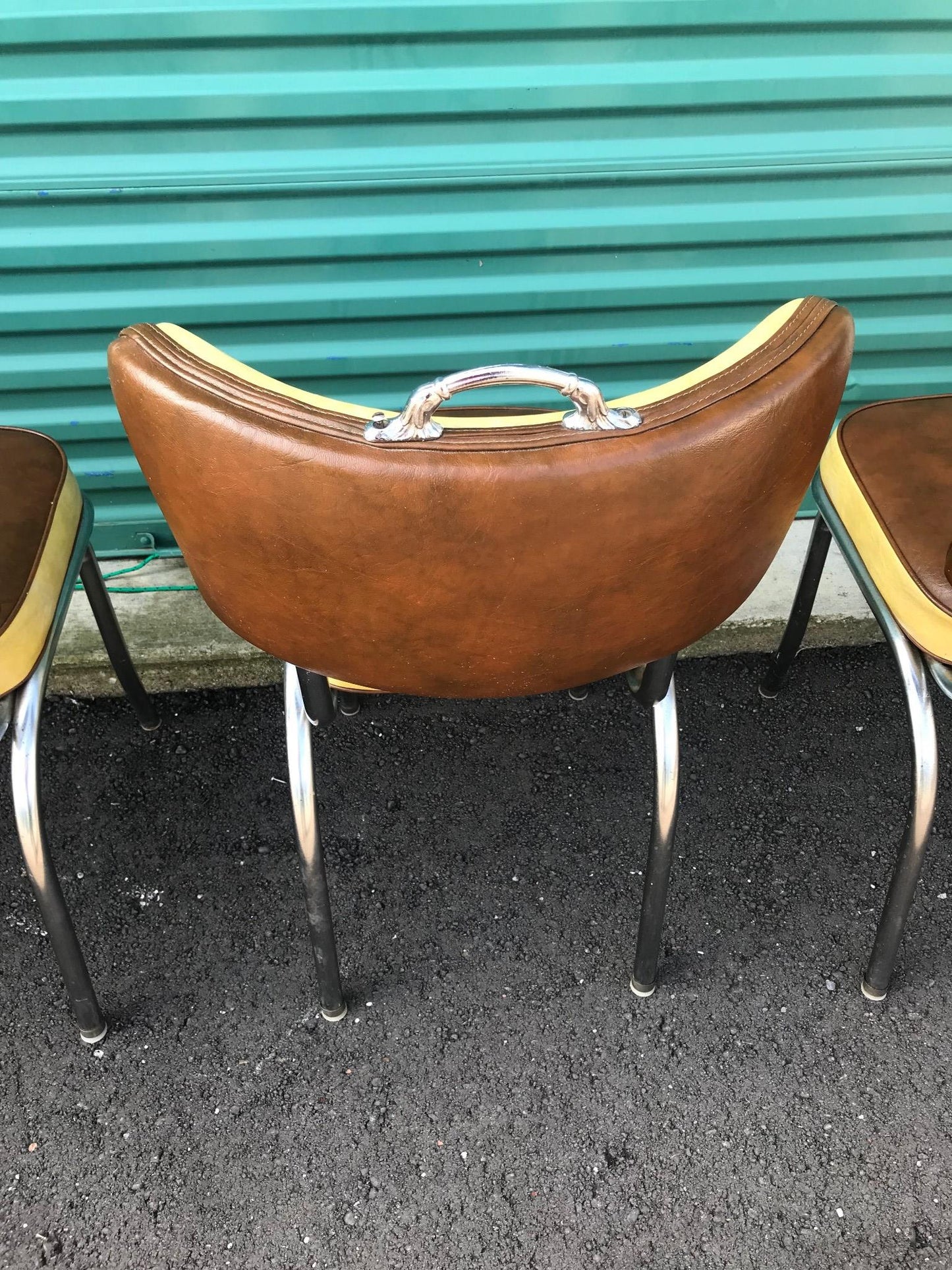 RARE DESIGN SET OF 4 VINTAGE KITCHEN CHAIRS by METAL MASTERS of DETROIT FREESHIP