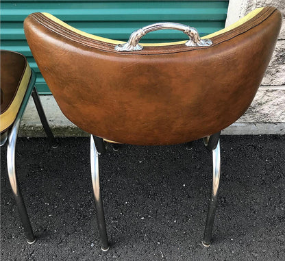 RARE DESIGN SET OF 4 VINTAGE KITCHEN CHAIRS by METAL MASTERS of DETROIT FREESHIP