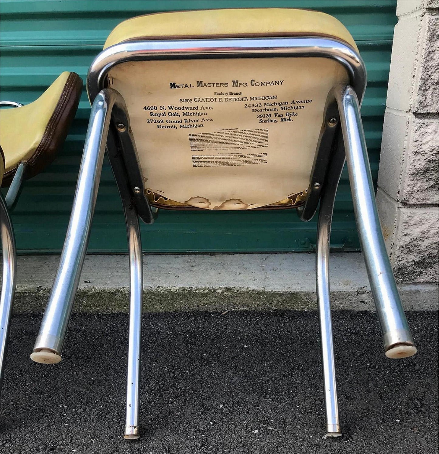 RARE DESIGN SET OF 4 VINTAGE KITCHEN CHAIRS by METAL MASTERS of DETROIT FREESHIP