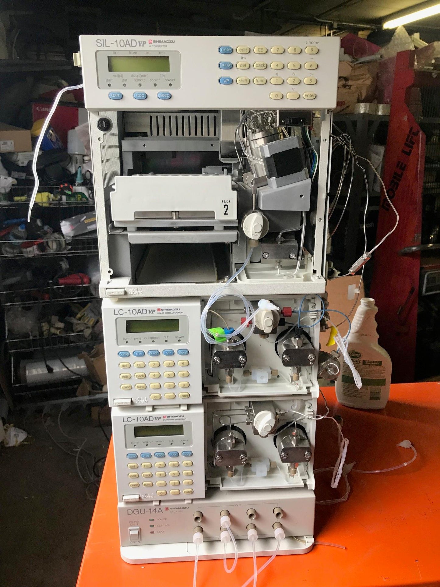 SHIMATZU DGU-14A SIL-10AD vp LC-10AD VP  LAB HPLC GAS CHROMATOGRAPH WATCH VIDEO