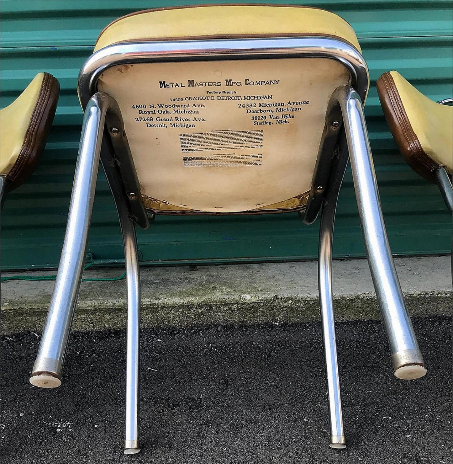 RARE DESIGN SET OF 4 VINTAGE KITCHEN CHAIRS by METAL MASTERS of DETROIT FREESHIP