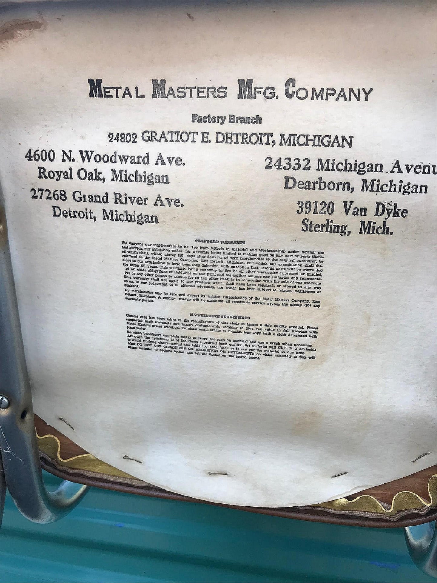 RARE DESIGN SET OF 4 VINTAGE KITCHEN CHAIRS by METAL MASTERS of DETROIT FREESHIP