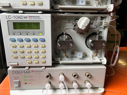 SHIMATZU DGU-14A SIL-10AD vp LC-10AD VP  LAB HPLC GAS CHROMATOGRAPH WATCH VIDEO