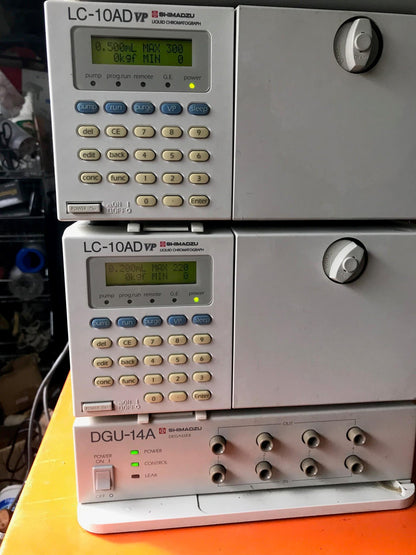 SHIMATZU DGU-14A SIL-10AD vp LC-10AD VP  LAB HPLC GAS CHROMATOGRAPH WATCH VIDEO