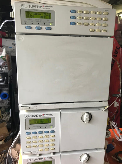SHIMATZU DGU-14A SIL-10AD vp LC-10AD VP  LAB HPLC GAS CHROMATOGRAPH WATCH VIDEO