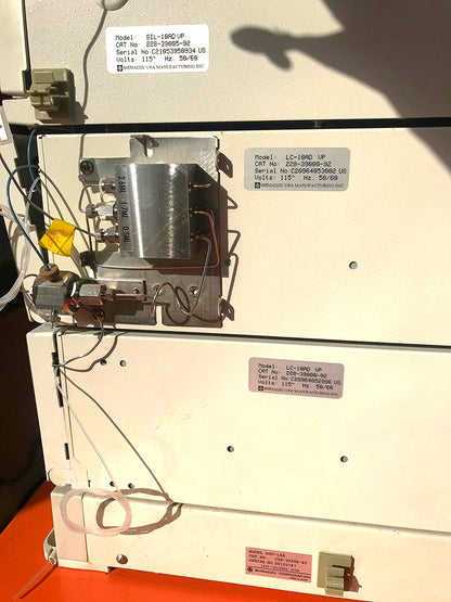 SHIMATZU DGU-14A SIL-10AD vp LC-10AD VP  LAB HPLC GAS CHROMATOGRAPH WATCH VIDEO