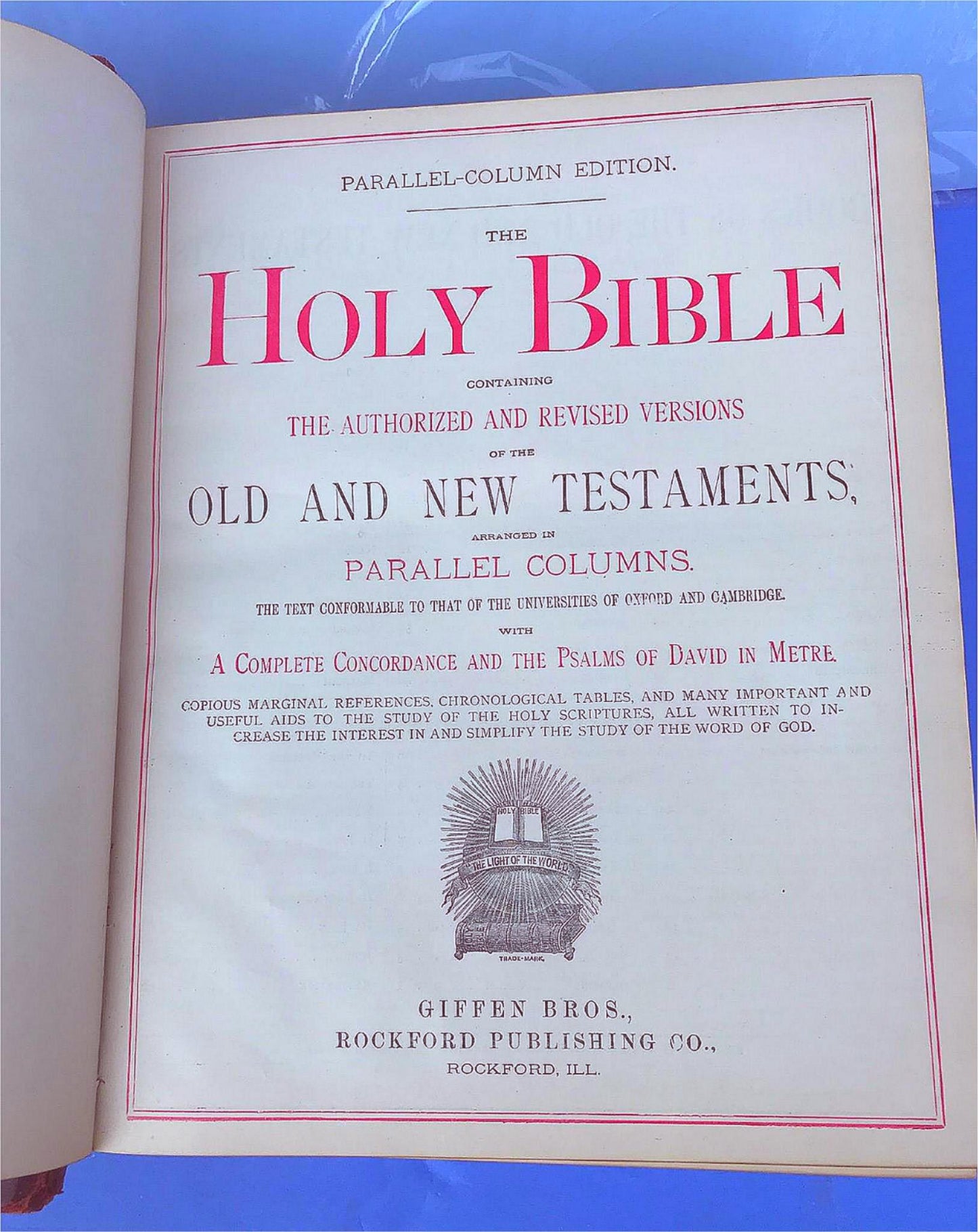 EXCELLENT COND 1889 PICTORIAL FAMILY BIBLE ORIGINAL RECEIPT ILLUSTRATED FREESHIP