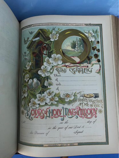 EXCELLENT COND 1889 PICTORIAL FAMILY BIBLE ORIGINAL RECEIPT ILLUSTRATED FREESHIP