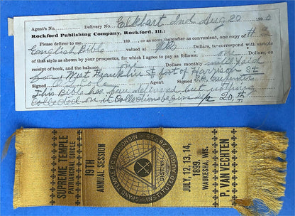 EXCELLENT COND 1889 PICTORIAL FAMILY BIBLE ORIGINAL RECEIPT ILLUSTRATED FREESHIP