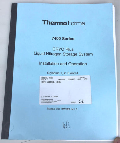 THERMO SCIENTIFIC 7400 CRYOPLUS 1 LN2 CRYO STORAGE TANK 90DAY WARRANTY FREE SHIP