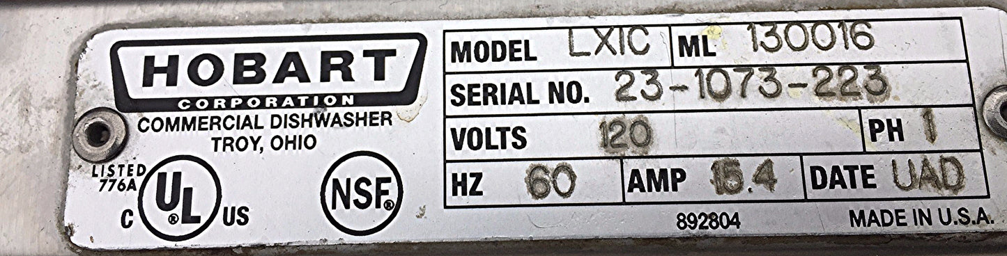 HOBART LXIC COMMERCIAL AUTOMATIC UNDERCOUNTER DISHWASHER WASHING PERFECTFREESHIP