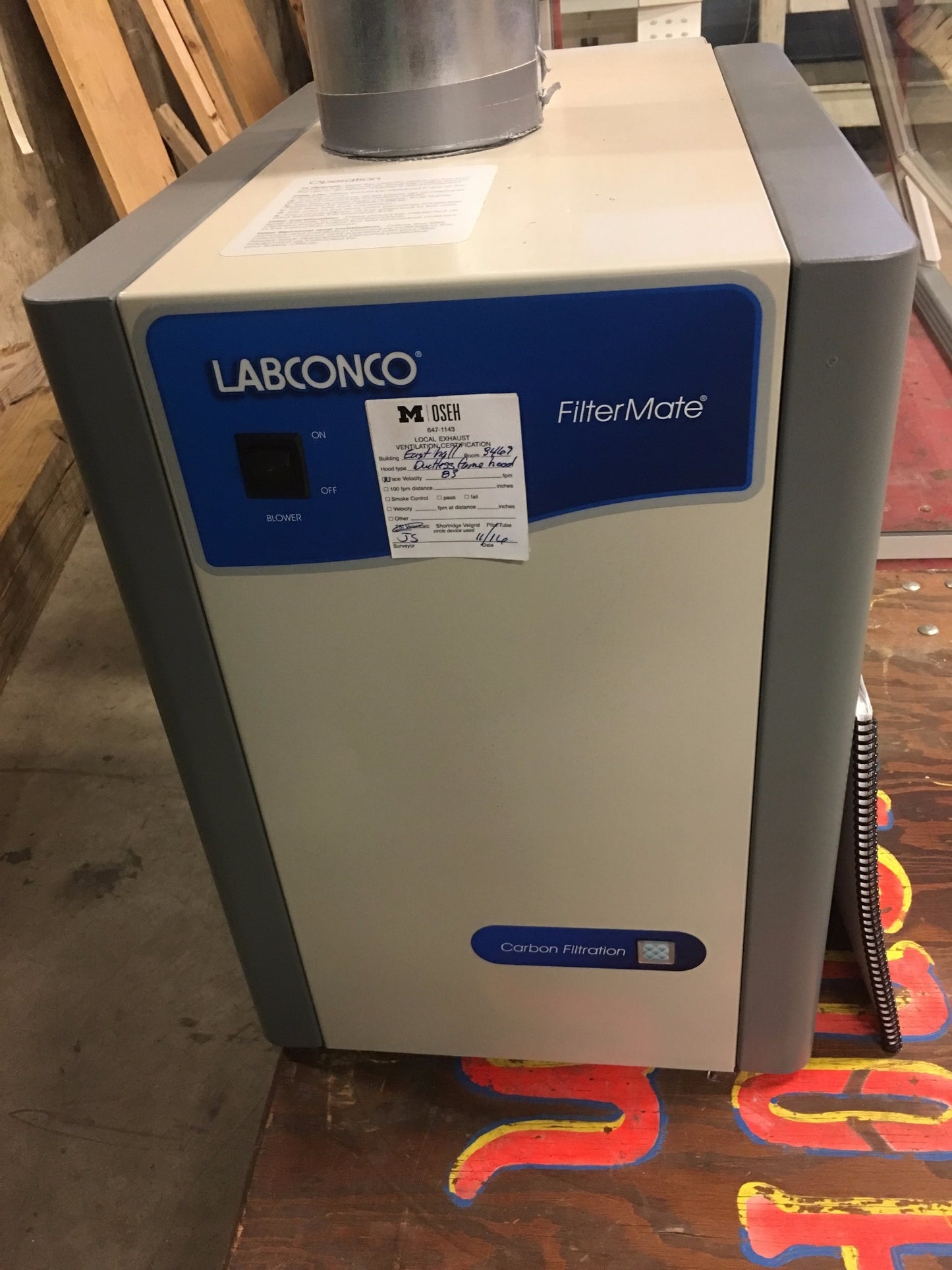 LABCONCO UNI-VENT IMPACT HOOD with Filtermate Portable Exhauster VIDEO FREESHIP