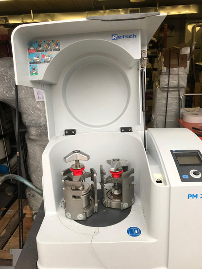 RETSCH PM 200 DOUBLE GRINDER PLANETARY TWO STATION BALL MILL WATCHVIDEO FREESHIP