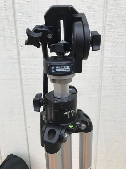 MANFROTTO 3033 PROFESSIONAL TRIPOD & 3126 FLUID HEAD w/ CASE by BOGEN  FREE SHIP