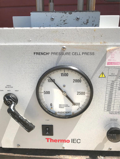 THERMO IEC FA-078A LABORATORY FRENCH PRESSURE CELL PRESS 3000psi WATCH VIDEO