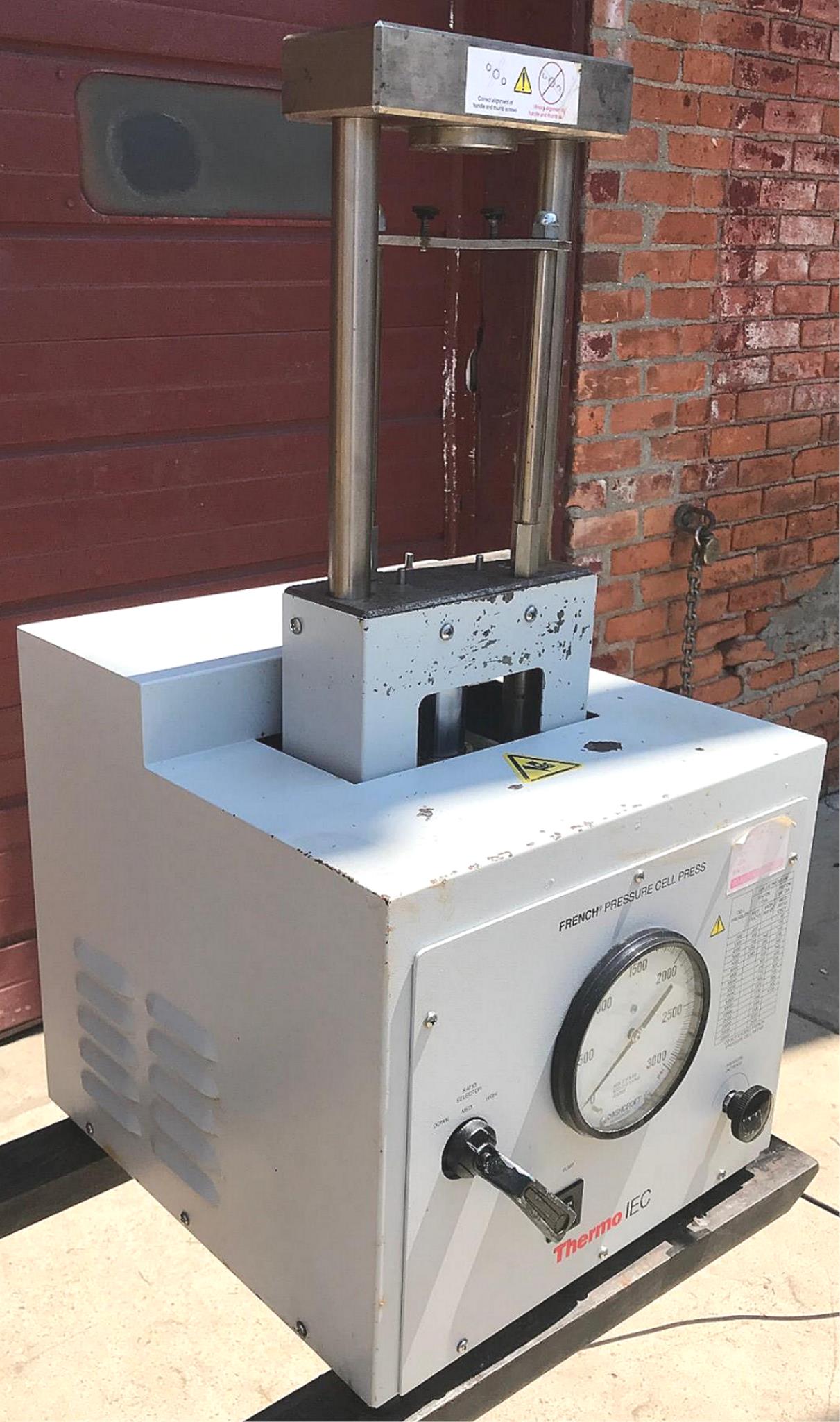 THERMO IEC FA-078A LABORATORY FRENCH PRESSURE CELL PRESS 3000psi WATCH VIDEO