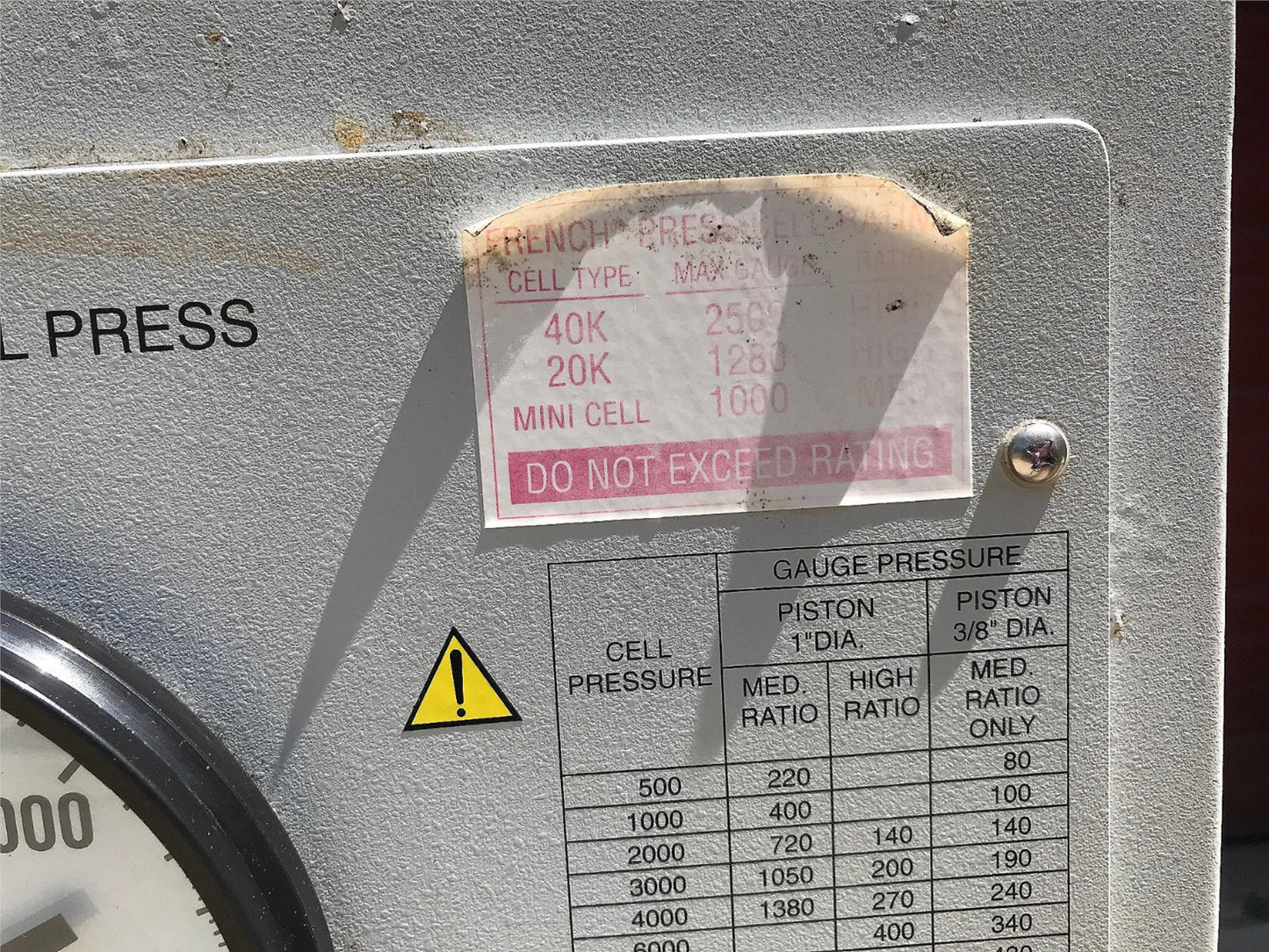 THERMO IEC FA-078A LABORATORY FRENCH PRESSURE CELL PRESS 3000psi WATCH VIDEO