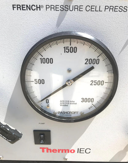 THERMO IEC FA-078A LABORATORY FRENCH PRESSURE CELL PRESS 3000psi WATCH VIDEO
