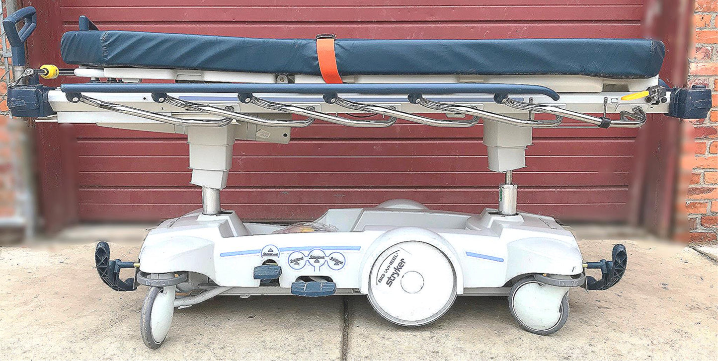 STRYKER 1015 BIG WHEEL & PAD HOSPITAL EMERGENCY GURNEY BED STRETCHER FREE SHIP