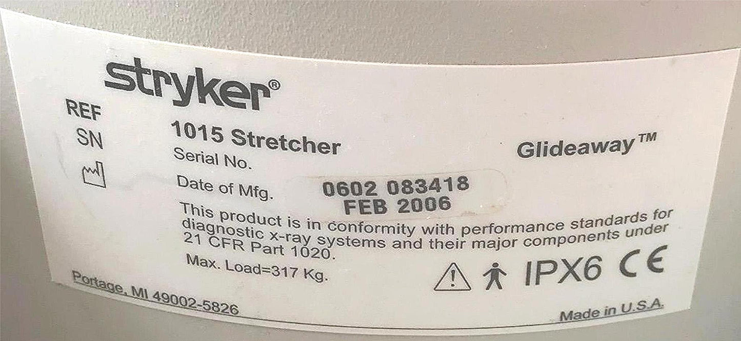 STRYKER 1015 BIG WHEEL & PAD HOSPITAL EMERGENCY GURNEY BED STRETCHER FREE SHIP