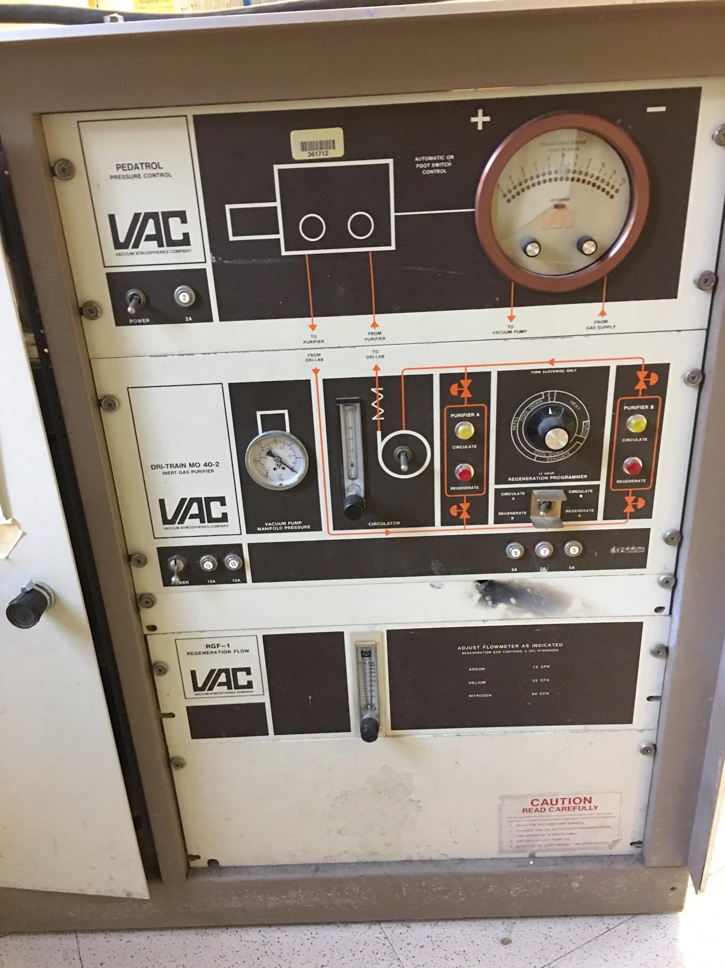 VAC HE-553-2 VACUUM ATMOSPHERES GLOVE BOX DRI-LAB M0-40-2H PUMP PURIFIER FREESHP