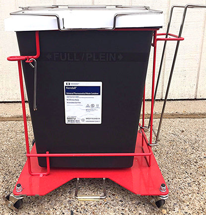 LARGE COVIDIEN KENDALL METAL PHARMACEUTICAL MEDICAL WASTE CONTAINER FREESHIPPING