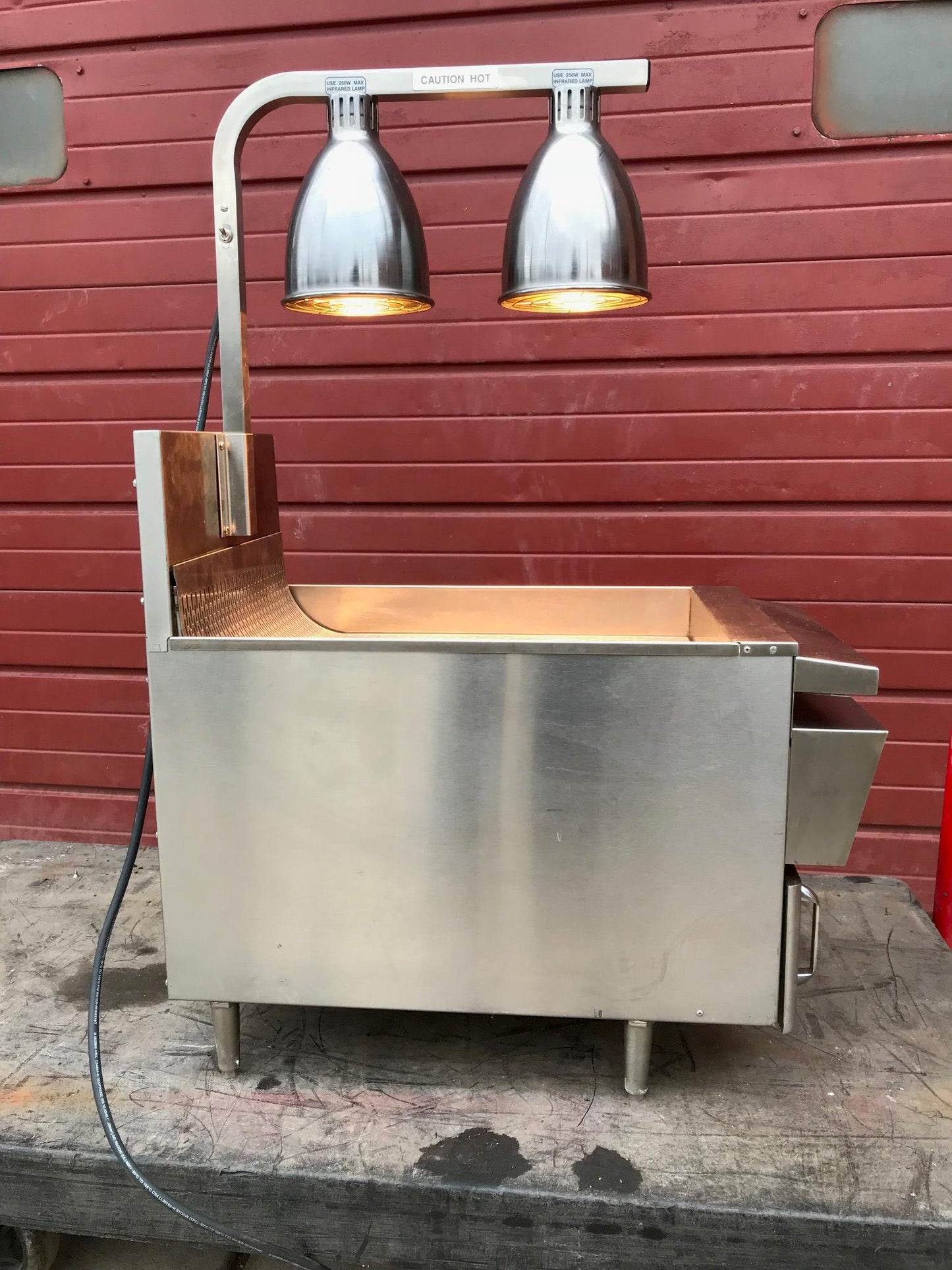 KEATING KEEP KRISP® 14" SALT BAGGING PREP STATION FOOD WARMER 2LCF HEAT LAMPs