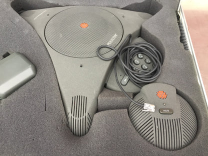 POLYCOM SOUNDSTATION EX H4170C CONFERENCE PHONE & CASE GUARANTEED WORK FREE SHIP