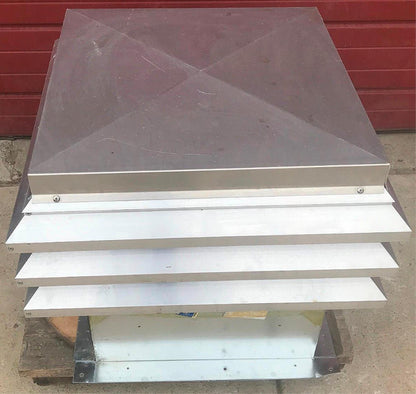 COMMERCIAL EXHAUST VENT 28x25x25 ALUMINUM ROOF MOUNT TIERED NON POWERED FILTERED
