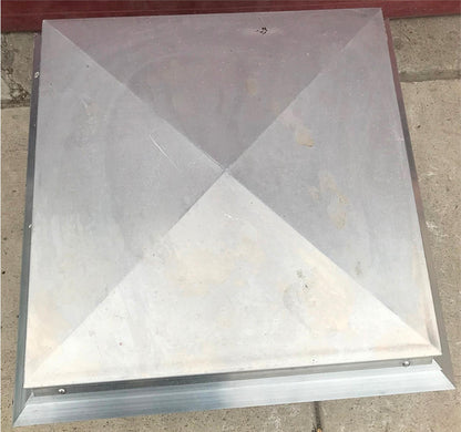 COMMERCIAL EXHAUST VENT 28x25x25 ALUMINUM ROOF MOUNT TIERED NON POWERED FILTERED