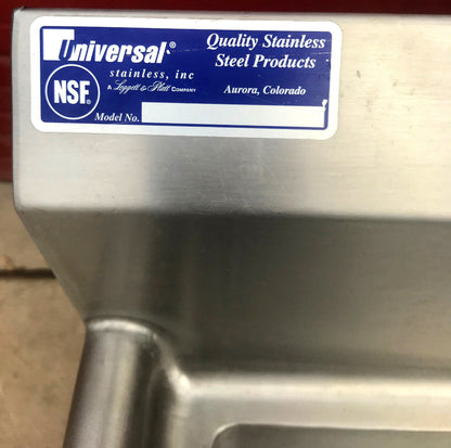 47" X 34" COMMERCIAL SINK & INSINKERATOR SS-500-28 5HP GARBAGE DISPOSAL FREESHIP