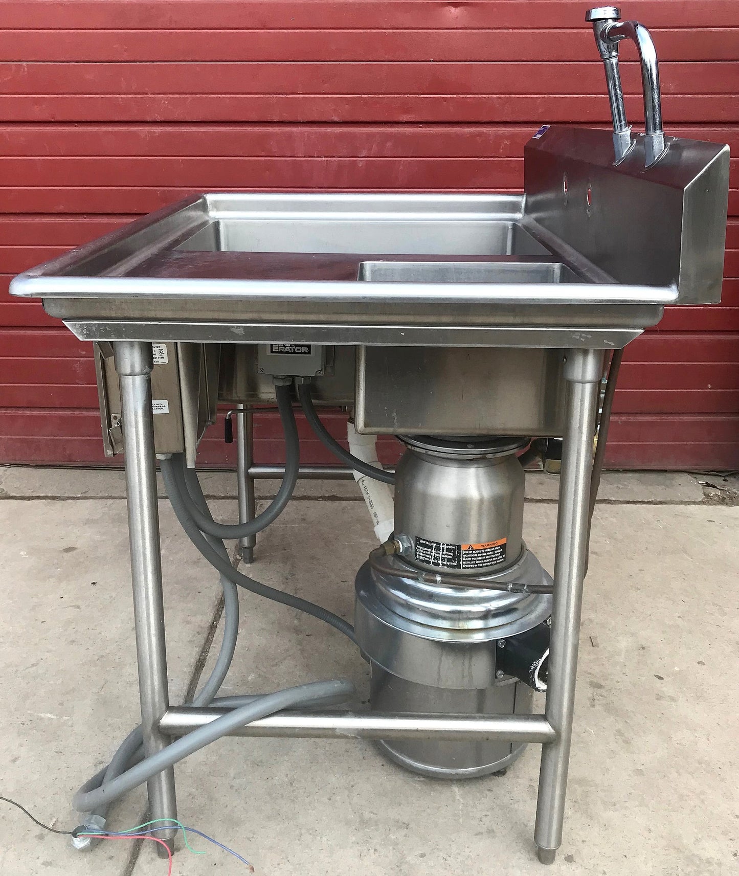 47" X 34" COMMERCIAL SINK & INSINKERATOR SS-500-28 5HP GARBAGE DISPOSAL FREESHIP