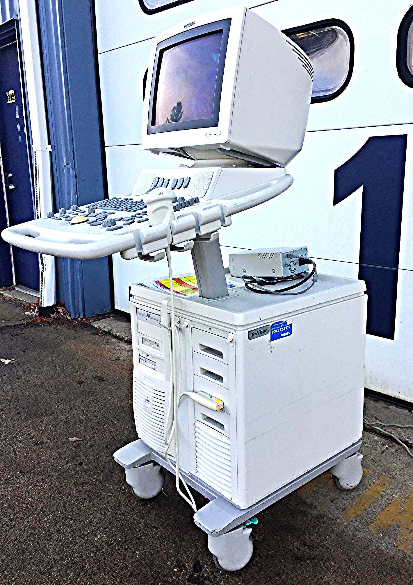 PHILIPS EnVisor C1 M2540A ULTRASOUND SYSTEM C5-2 PROBE & SONY PRINTER / WARRANTY