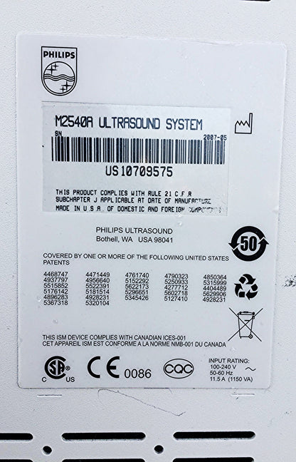 PHILIPS EnVisor C1 M2540A ULTRASOUND SYSTEM C5-2 PROBE & SONY PRINTER / WARRANTY