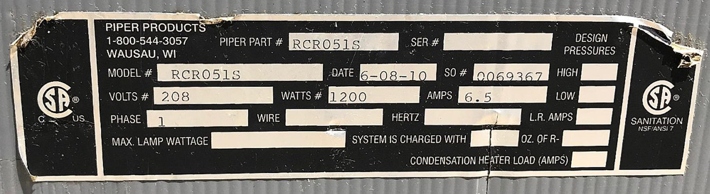 PIPER RCR051S UNDERCOUNTER or BENCHTOP BLAST FREEZER 90DAY WARRANTY FREESHIPPING