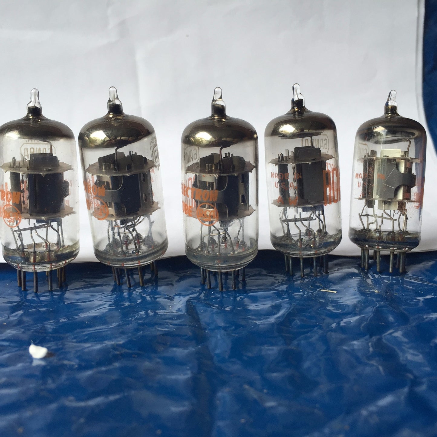5 VACUUM TUBE TUBES RCA 6AN8A INSIDE ORIGINAL BOXES BOX NEW OLD STOCK BOXSET