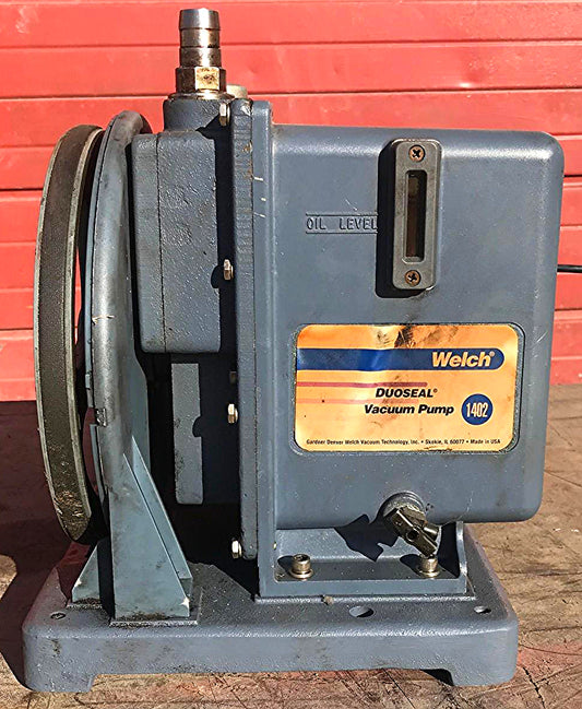 WELCH DUOSEAL 1402 Rotary Vane Vacuum Pump Emerson 1/2HP 1725 Motor WATCH VIDEO