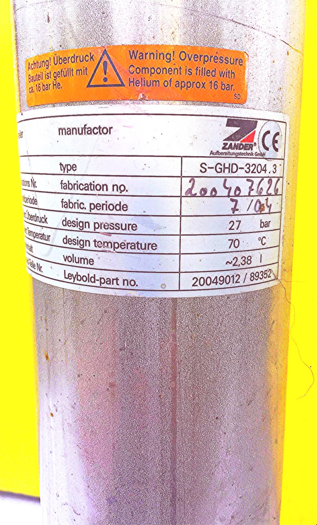 LEYBOLD 20049012 ADSORBER MRI COMPRESSOR ZANDER S-GGHD-3204.3 COLD HEAD FREESHIP