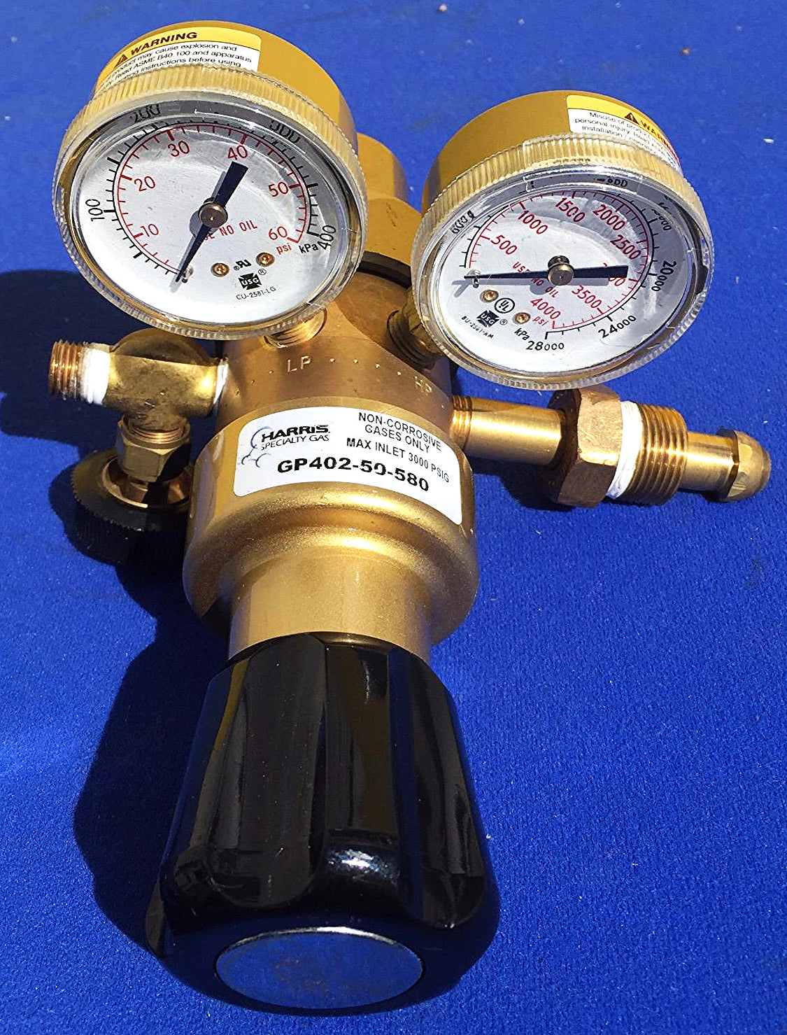 HARRIS GP 402-50-580 GENERAL PURPOSE DUAL STAGE BRASS REGULATOR FREE SHIPPING