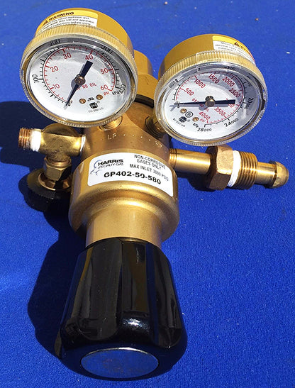 HARRIS GP 402-50-580 GENERAL PURPOSE DUAL STAGE BRASS REGULATOR FREE SHIPPING