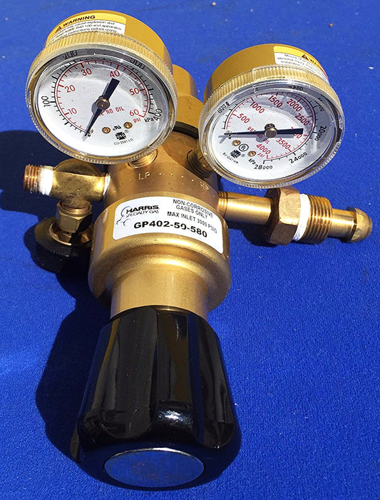 HARRIS GP 402-50-580 GENERAL PURPOSE DUAL STAGE BRASS REGULATOR FREE SHIPPING