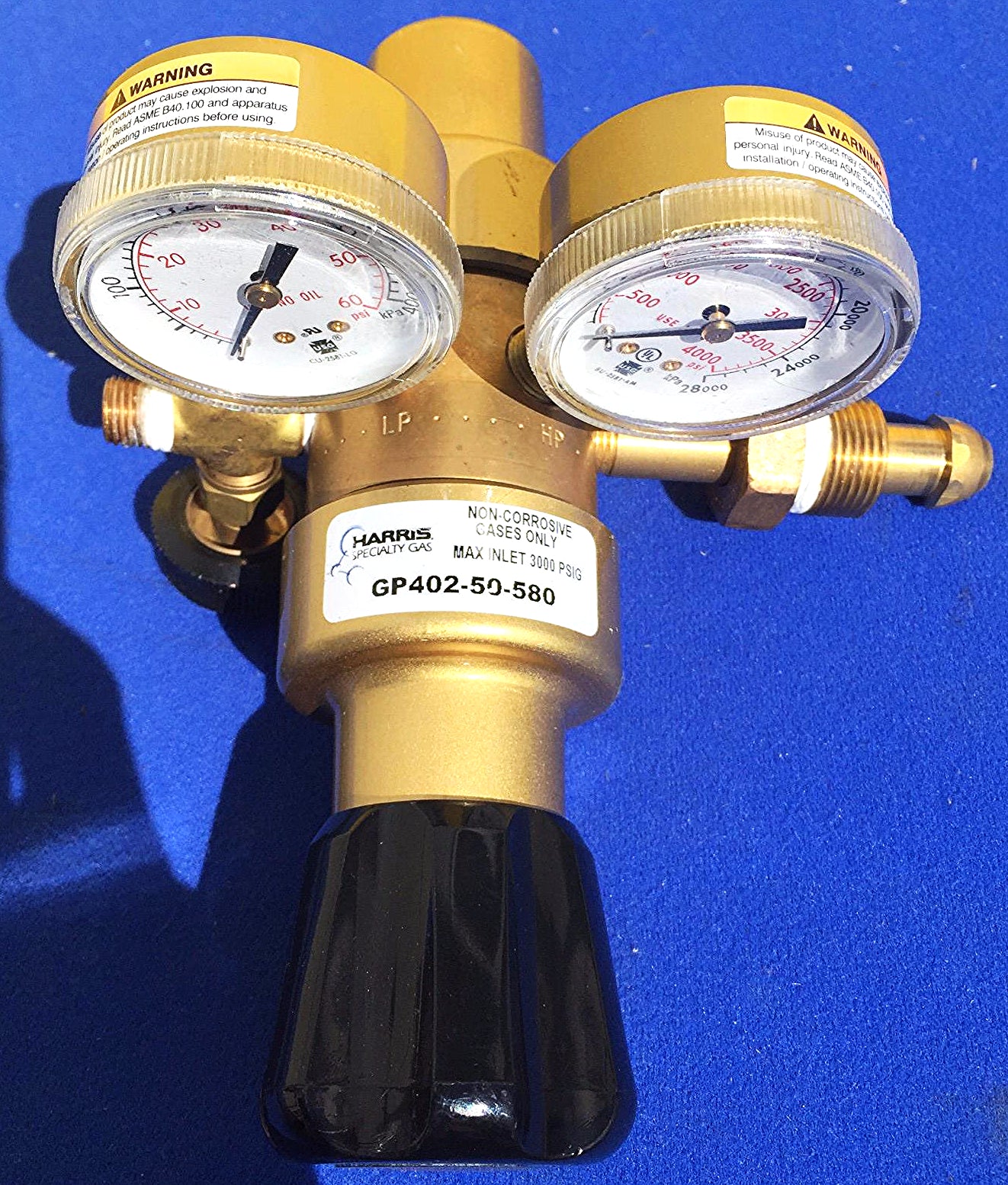 HARRIS GP 402-50-580 GENERAL PURPOSE DUAL STAGE BRASS REGULATOR FREE SHIPPING