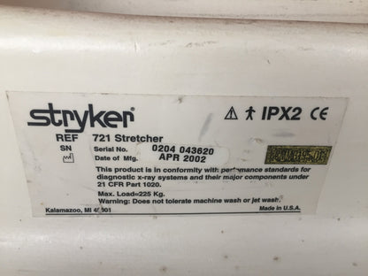 STRYKER 721 BIG WHEEL PAD GLIDEAW HOSPITAL EMERGENCY GURNEY BED STRETCHER CLINIC