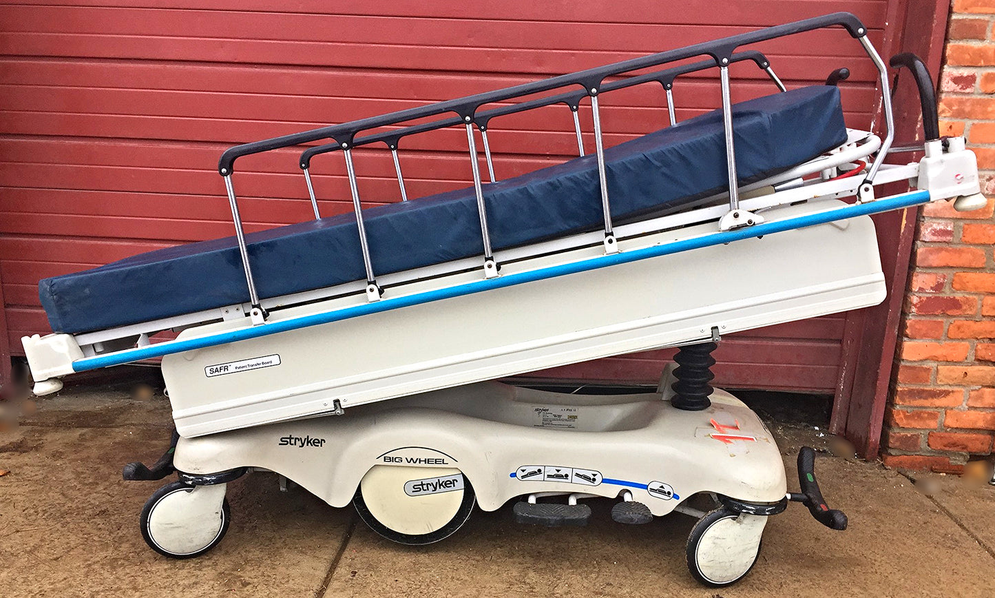 STRYKER 721 BIG WHEEL PAD GLIDEAW HOSPITAL EMERGENCY GURNEY BED STRETCHER CLINIC