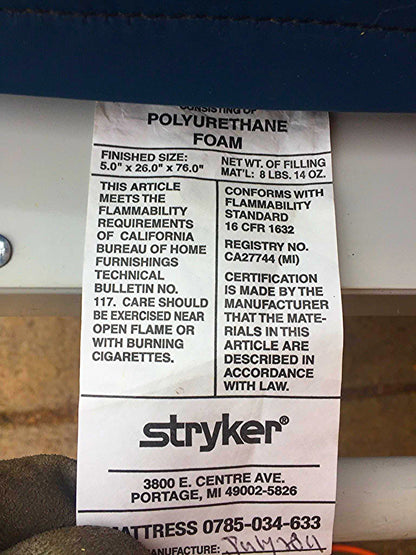 STRYKER 721 BIG WHEEL PAD GLIDEAW HOSPITAL EMERGENCY GURNEY BED STRETCHER CLINIC