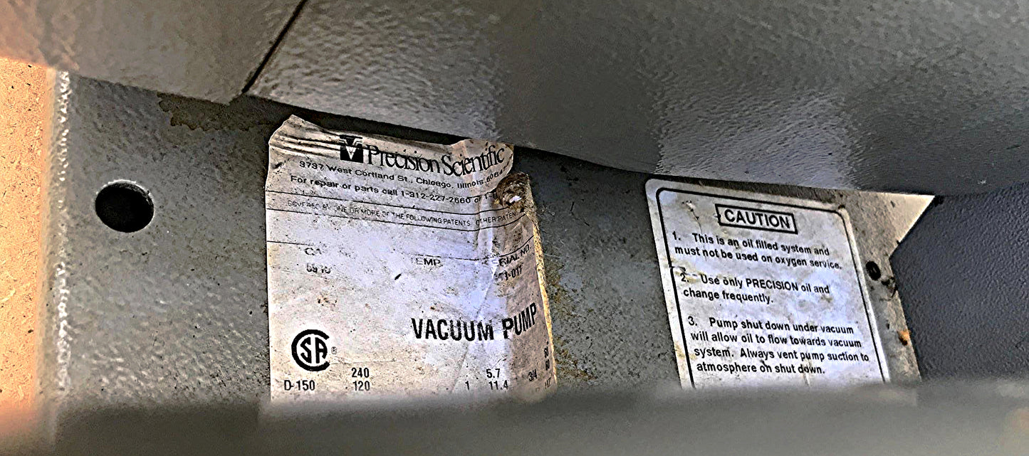 PRECISION SCIENTIFIC MODEL D 150 ROTARY VANE VACUUM PUMP WATCH VIDEO FREE SHIP