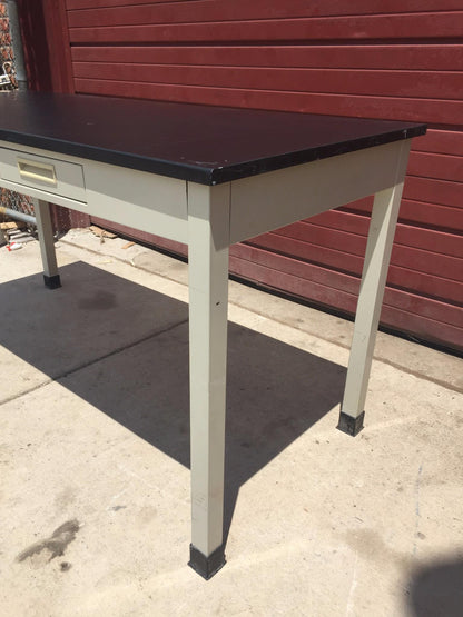 HAMILTON METAL BLACK SLAB LAB TABLE 72" x 30" x 30" Plus 3 DRAWERS FREE SHIPPING