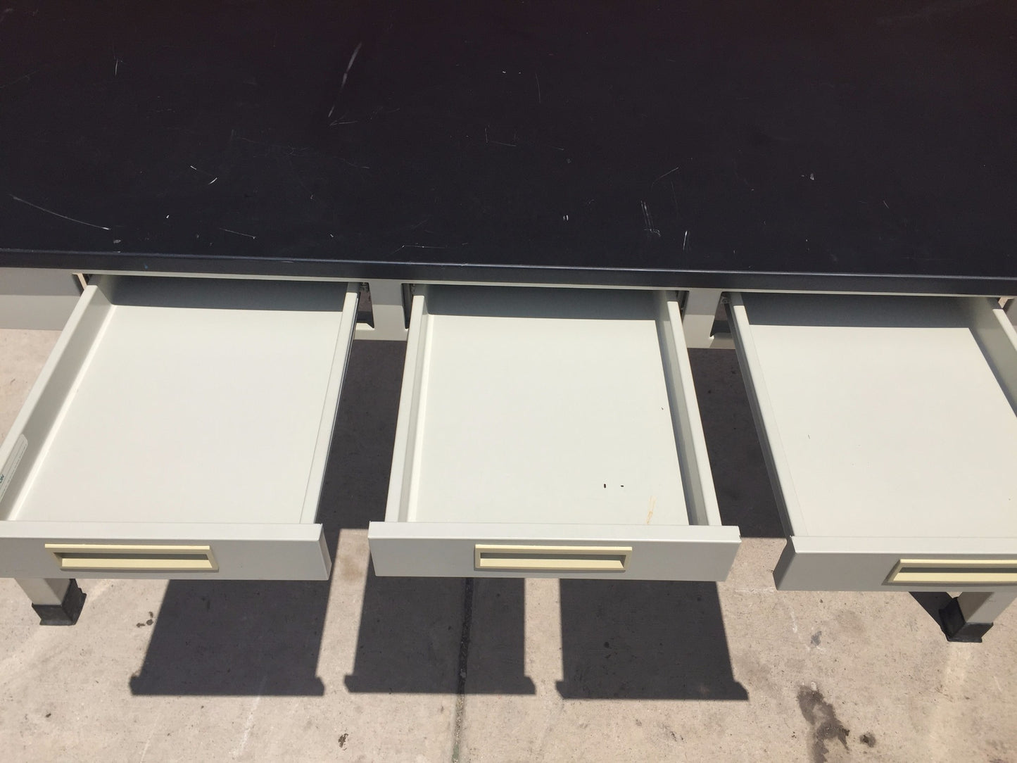 HAMILTON METAL BLACK SLAB LAB TABLE 72" x 30" x 30" Plus 3 DRAWERS FREE SHIPPING