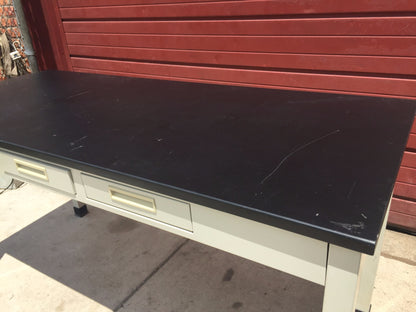 HAMILTON METAL BLACK SLAB LAB TABLE 72" x 30" x 30" Plus 3 DRAWERS FREE SHIPPING